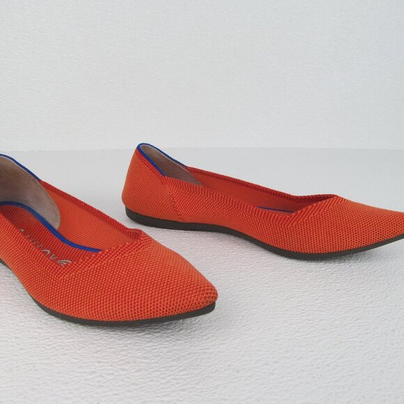 Rothy’s The Point Flats Orange Persimmon Pointed Toe 6.5 M - Picture 2 of 10